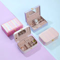 Girls PU Leather Small Jewelry Organizer Portable Jewellery Box Case Packaging Gift Boxes Travel Earring Jewelry Box