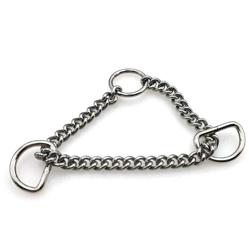 Metal Chain D Ring Pet Safety Anti-Escape No Pull Puppy Dogs for Training Reflective Adjustable Stainless Steel Dog Collar Chain