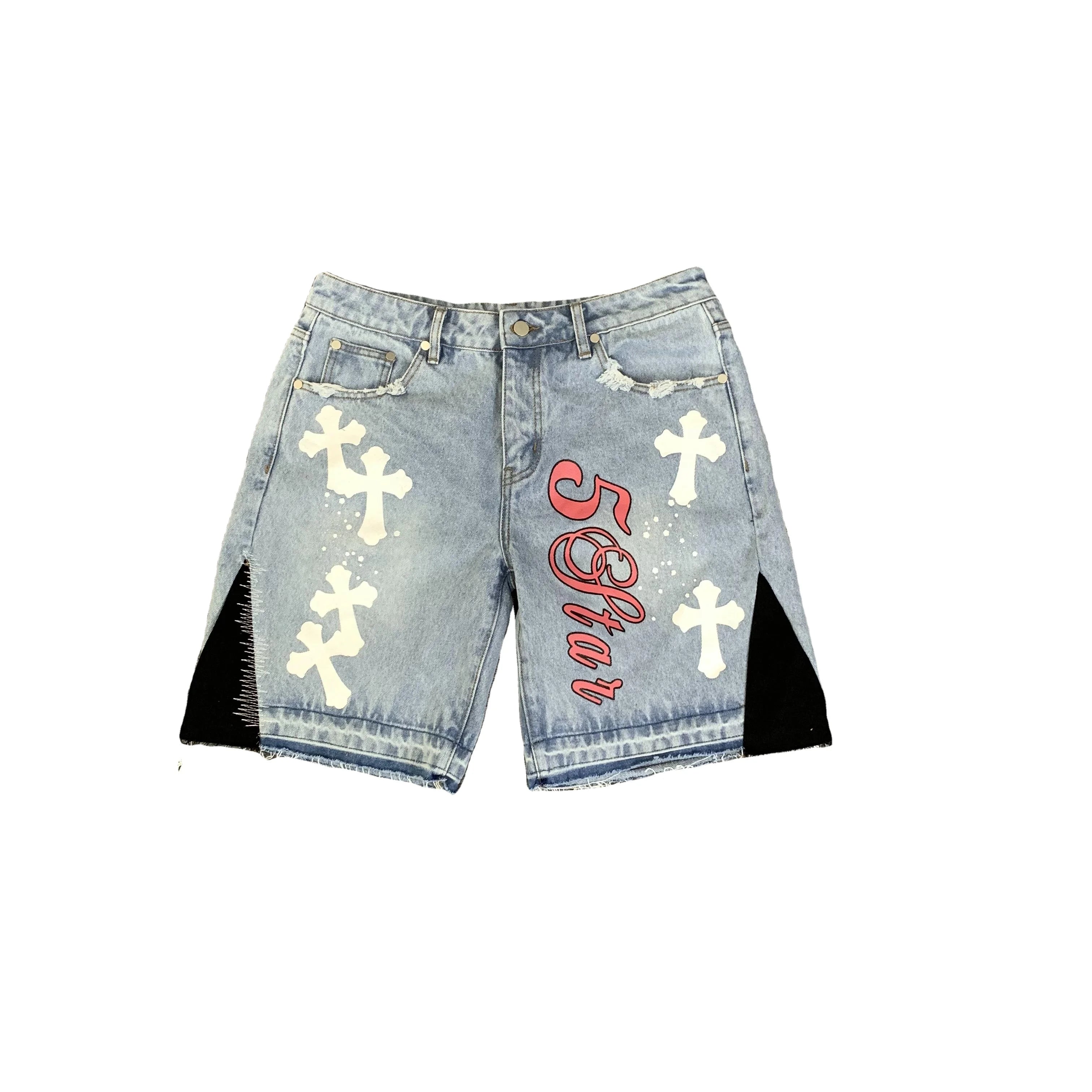 DENIMGUYS Custom Men's Jorts Cut Edge Distressed Streetwear Jeans Shorts for Men