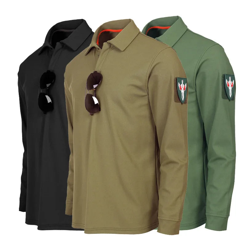 Men's Quick-Drying for Polo T-Shirt Real CS Outdoor Breathable Knitted Fabric Anti-Wrinkle and Compressed Printed Pattern