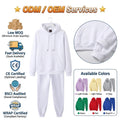 Plain Women Overall Sweatpants Oversized Fitness Solid Sports Hooded Sweatshirts Sets