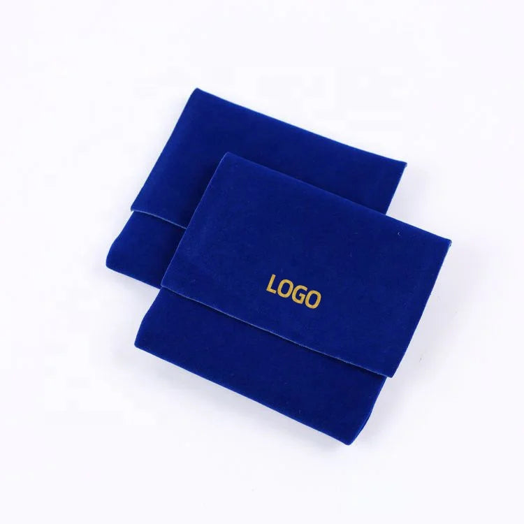 CSMD Custom Small Pouches Custom Envelope Jewellery Pouch Suede Velvet Packaging Bag Square Navy Blue Envelope Perfume Pouch