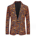 Wholesale Single Button Suit blazer Casual Print European Size Men's Wedding Party Suit Jacket Szie M-3xl
