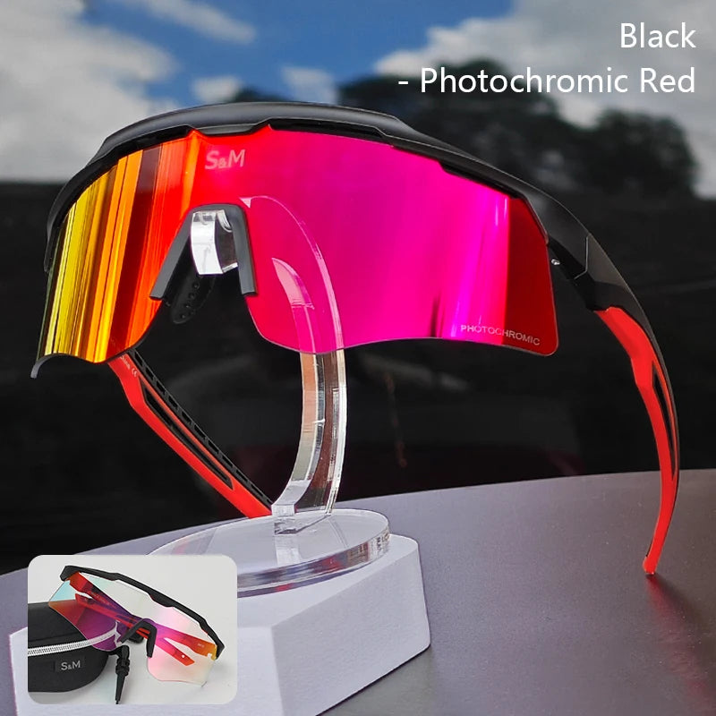 Photochromic Cycling Glasses With TR90 Sports Sunglasses Women Men Running Clear MTB Bike Bicycle Sun Glasses