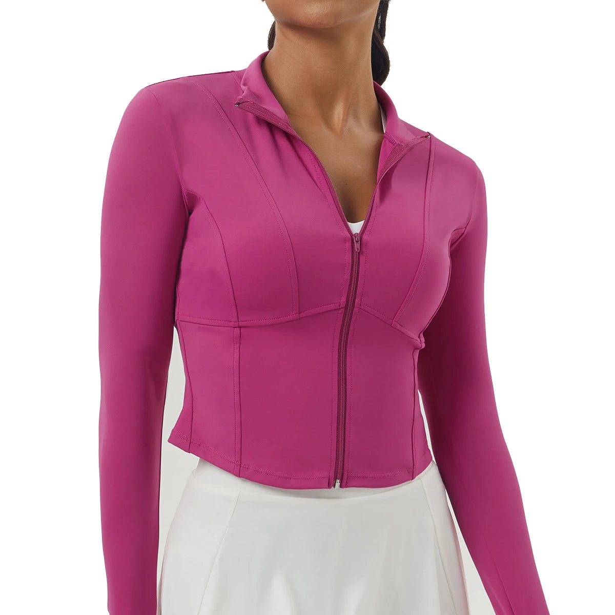 Women Outdoor Full Zipper Thermal Quick Dry Cropped Training Jacket