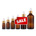 Factory Price 60ml Glass Dropper Bottles 5ml 10ml 15ml 20ml 30ml 50ml 100ml Amber Brown Essential Oil Pipette Bottle Empty Gold