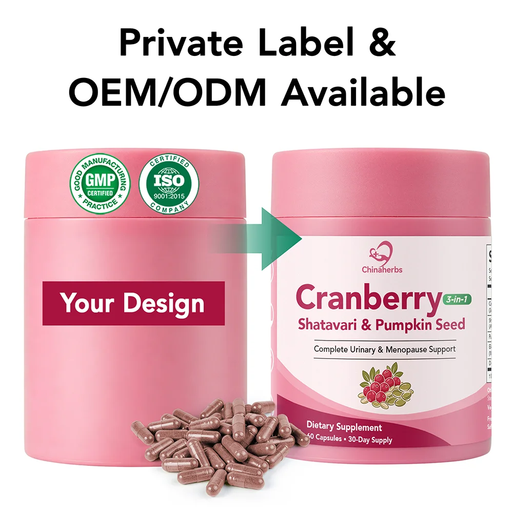 Chinaherbs Wholesale Menopause Wellness Support Cranberry Capsules for Urinary Wellness Ready to Ship Bulk Price BRC NSF GMP MegaBDM