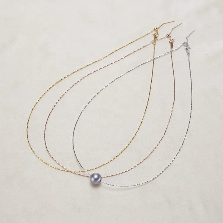 18 Inches Manufacturer  925 Sterling Silver Gold Plated  Elastic Chain Adjustable Necklace with Needle Pin for Women DIY Jewelry