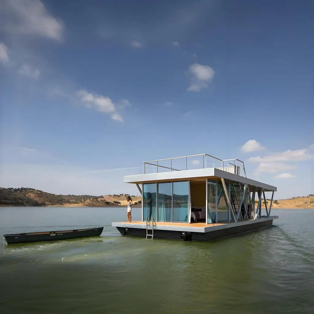 Luxury Houseboat Floating House  for Tourist Resort Factory Direct Sales