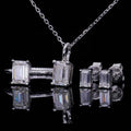Abiding Jewelry Wholesale Baguette Cut Moissanite Stone Custom 925 Sterling Silver Jewelry Set