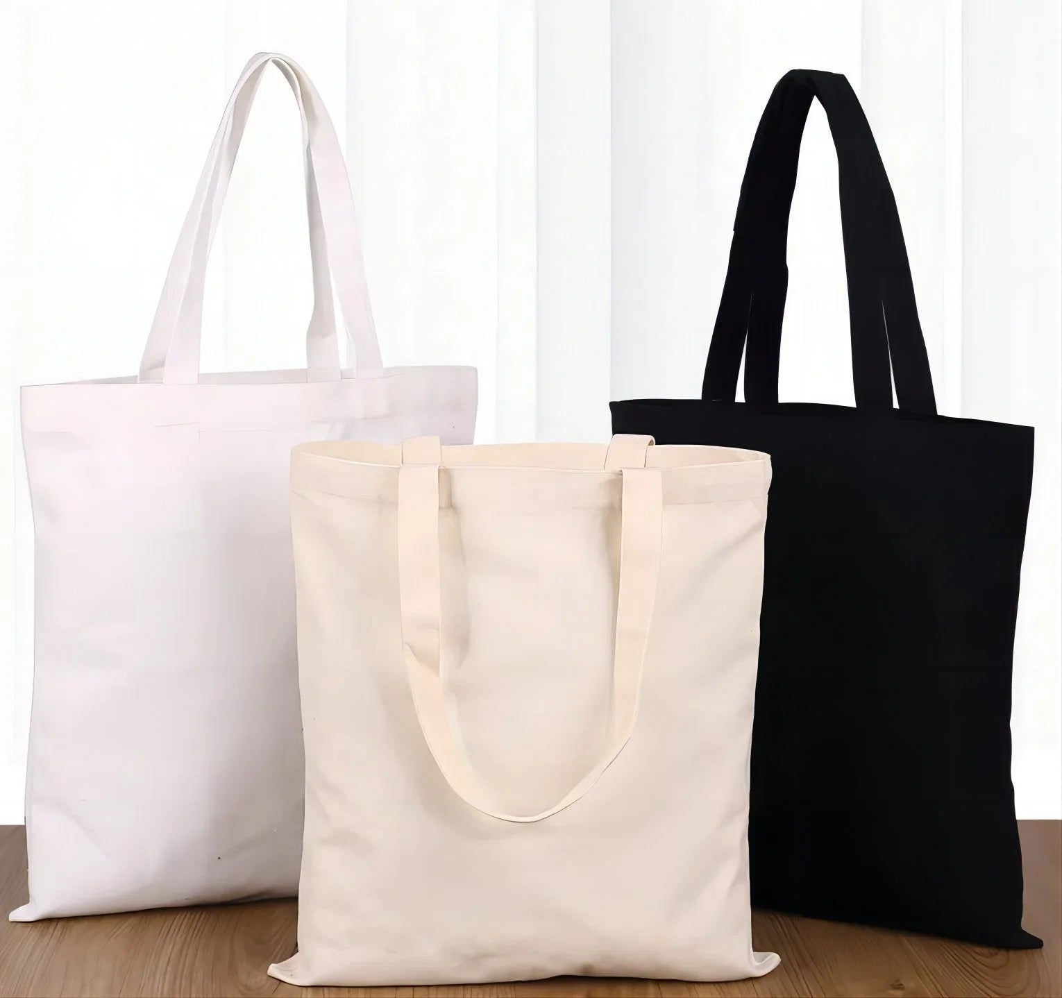 Large Organic Cotton Canvas Shopping Tote Ropehandle Printed Logo Gift for Beach Use Blank Sublimation Handle