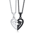 Wholesale Pvd Gold Plated Stainless Steel Dolphin Lovers  Puzzle Necklace German EPR Packaging Stainless Steel Lovers Necklace