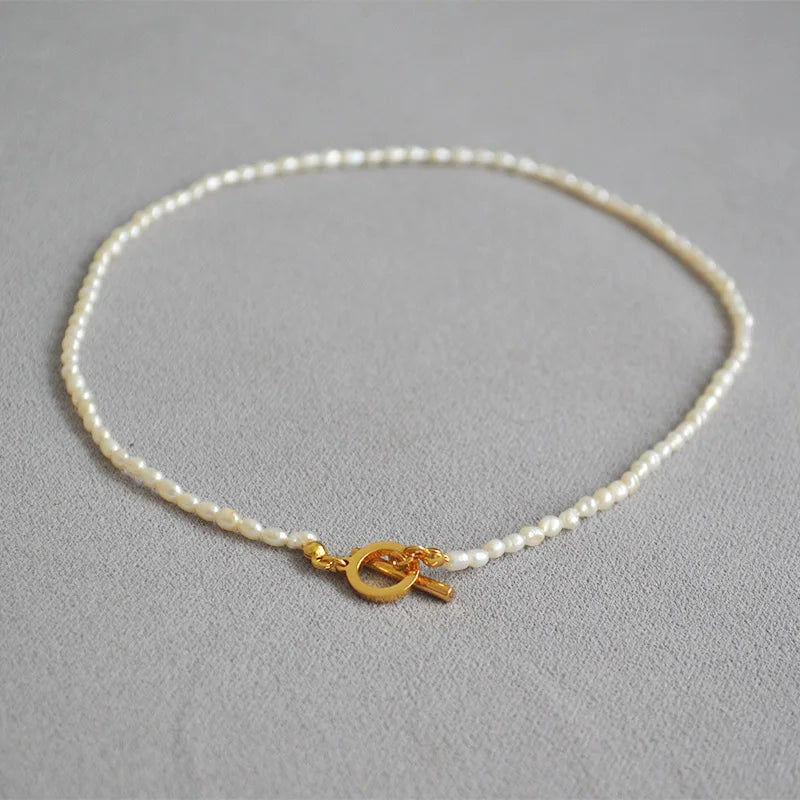 Fine Jewelry French Small Rice Pearls Custom Freshwater Natural Pearl Necklace Best Quality