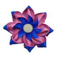 10cm Blue and Pink Crystal Rhinestone Flower Corsage Ribbon Brooch for Wedding Engagement Party Gift
