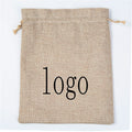 Cheap Personalized Hessian Jute Burlap Drawstring Shopping Bag 40x50cm Colorful Plaid Household New Style Christmas