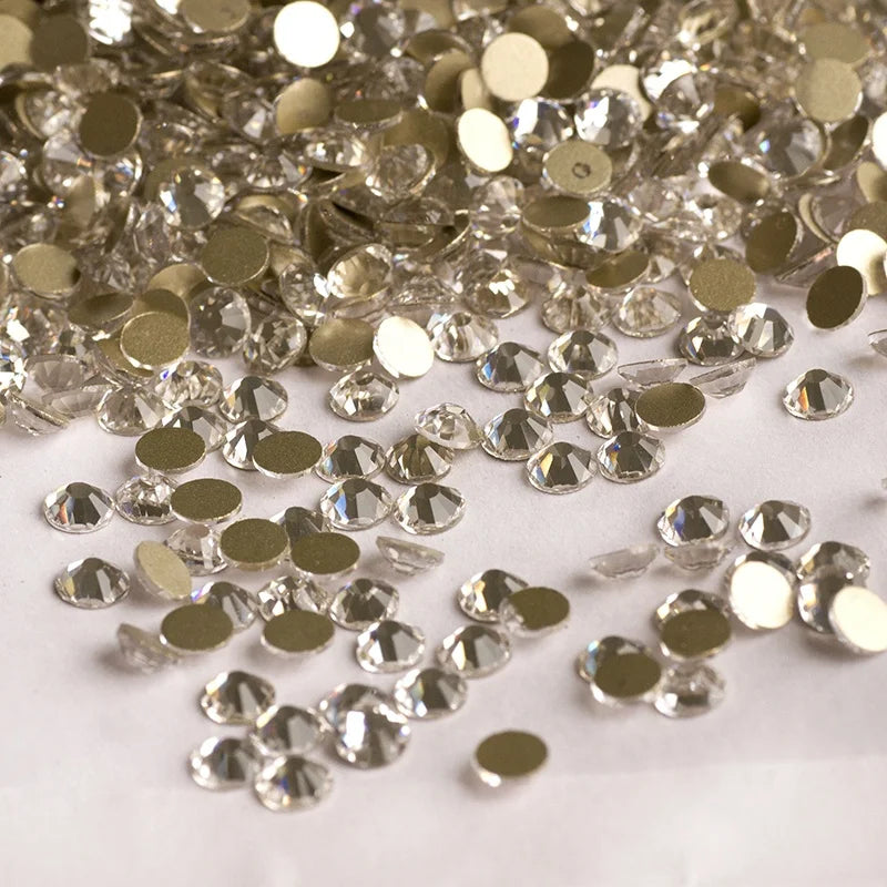 YANRUO Superior Quality Non Hotfix Glass Rhinestones Flatback Rhinestone  for Nails and Garment