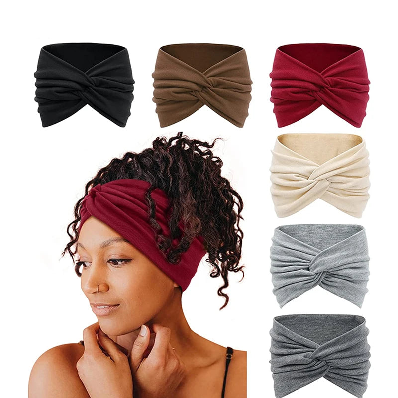 Solid Color Elastic Hair Band Polyester Fiber Sports Women Melt Bands Headbands Sweat Absorbing Headscarf Lace Bands With Logo