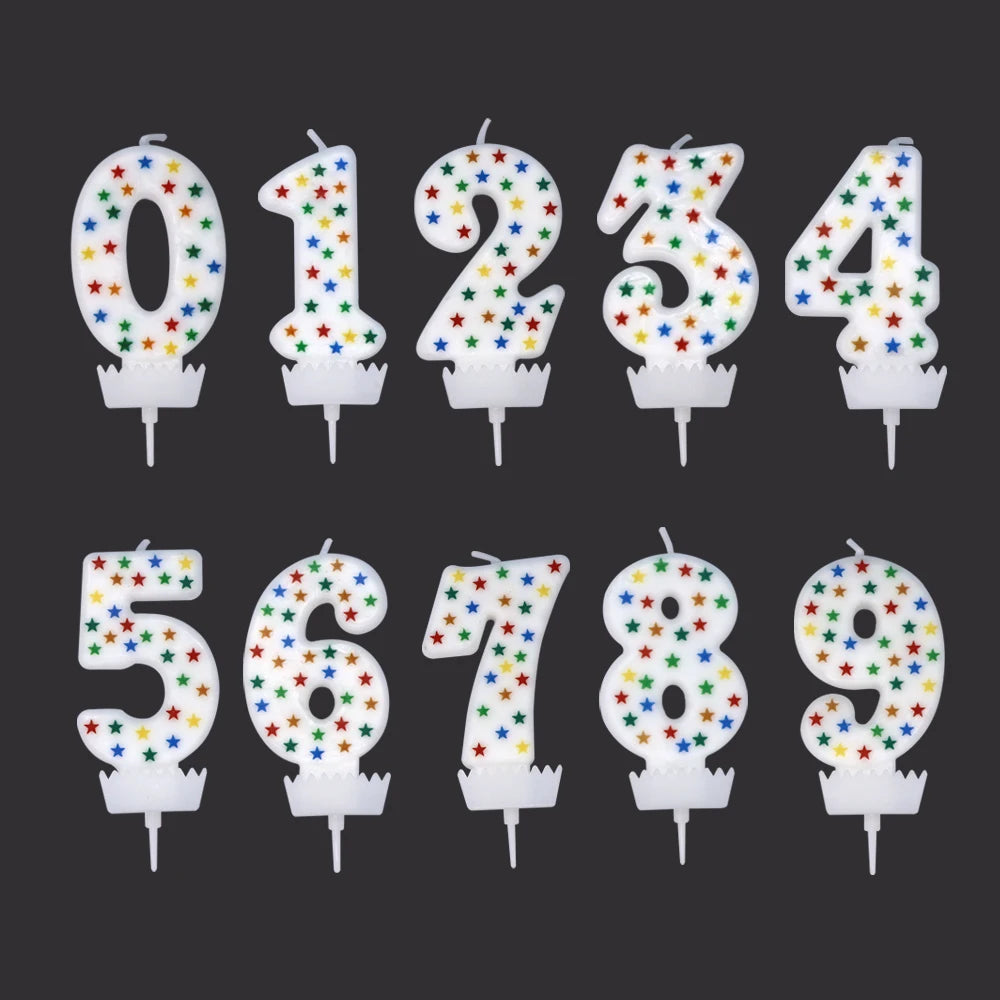 Color Paraffin Creative 0 to 9 Number Tridimensional Cake Birthday Candles Digital Candles