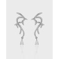 925 Sterling Silver Bird Stud Earrings 18K Gold Swallow Statement Earrings Animal Zircon  Drop Earrings Women Luxury Jewelry