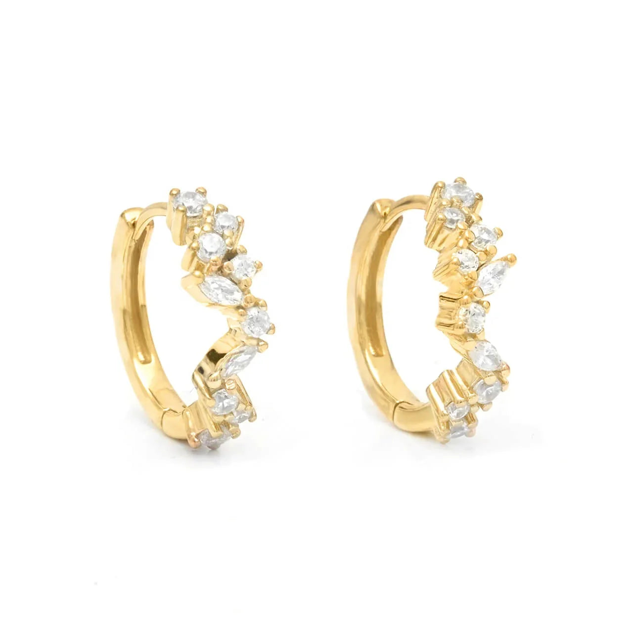 LOZRUNVE 925 Sterling Silver Designer Jewelry Trending Marquise Delicate Huggie Hoop Earring
