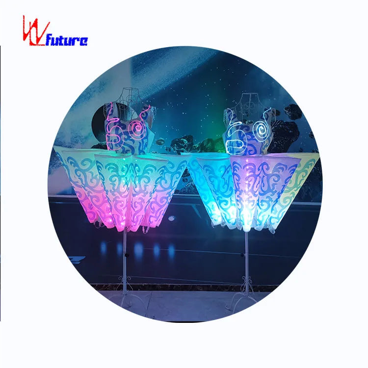 Full Color LED Fiber Optic Skirt Performance Wear for Girls and Adults Belly Dancing Light Show Dress