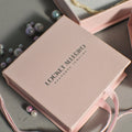WangFu Pink Flip Jewelry Box Custom Logo Gift Wedding Card Board Box Luxury Necklace Jewelry Case