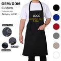 Kefei Cotton Polyester Adjustable Custom logo Man Women Kitchen Restaurant Water Resistant Bib Apron