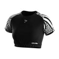 Women's Crop Top Short Sleeve Tight Fit Elastic Hem Soft 4-Way Stretch Polyester Spandex for Pilates Fitness