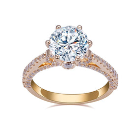 Messi Gems MSR-1369 IGI 2ct D VS1 Round 14k Gold Lab Diamond Ring Engagement Wedding Band Classic Gift Band