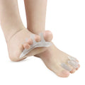 Comfortable Orthotic Brace Elastic 4-Toe Straightener for Bunion Hallux Valgus Correction Soft Silicone Toe Separator Gel SEBS