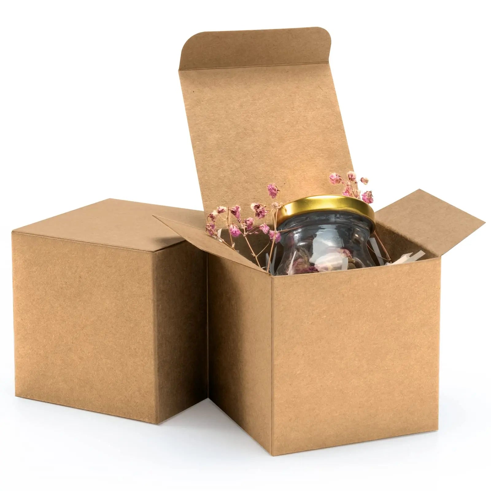 Customizable Kraft Paper Foldable Gift Box with Logo Corrugated Kraft Paper Packaging for Candle Spare Parts