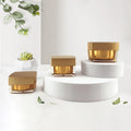 Plastic Jar for Eye Cream Acrylic Face Cream Jar Gold Cosmetic Packaging Set