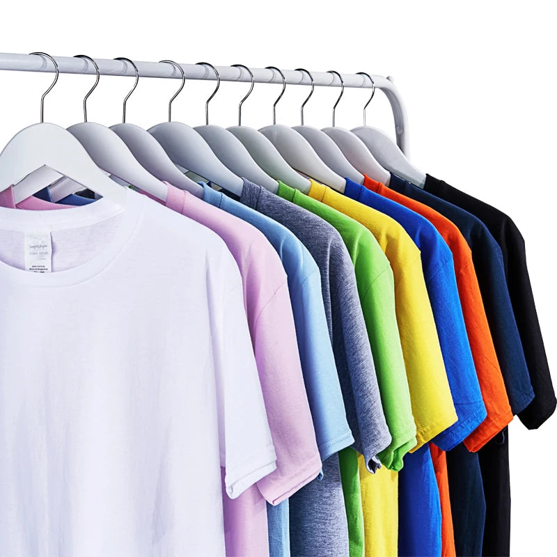 Print Logo Quality XS-3XL 180gsm 100% Cotton Fitted Blank T-shirt Custom Silk Screen Embroidery Men's Plus Size T-shirt