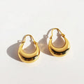 Vintage 18K Gold Plated Brass Geometric Huggie Hoop Earrings for Women-Wedding Party Gift Jewelry with Eco-friendly Materials