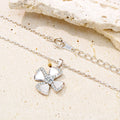 Wholesale Delicate Women Lady Jewelry 4 Leaf Pendant Silver Shell Pendant Necklace Fine Jewelry