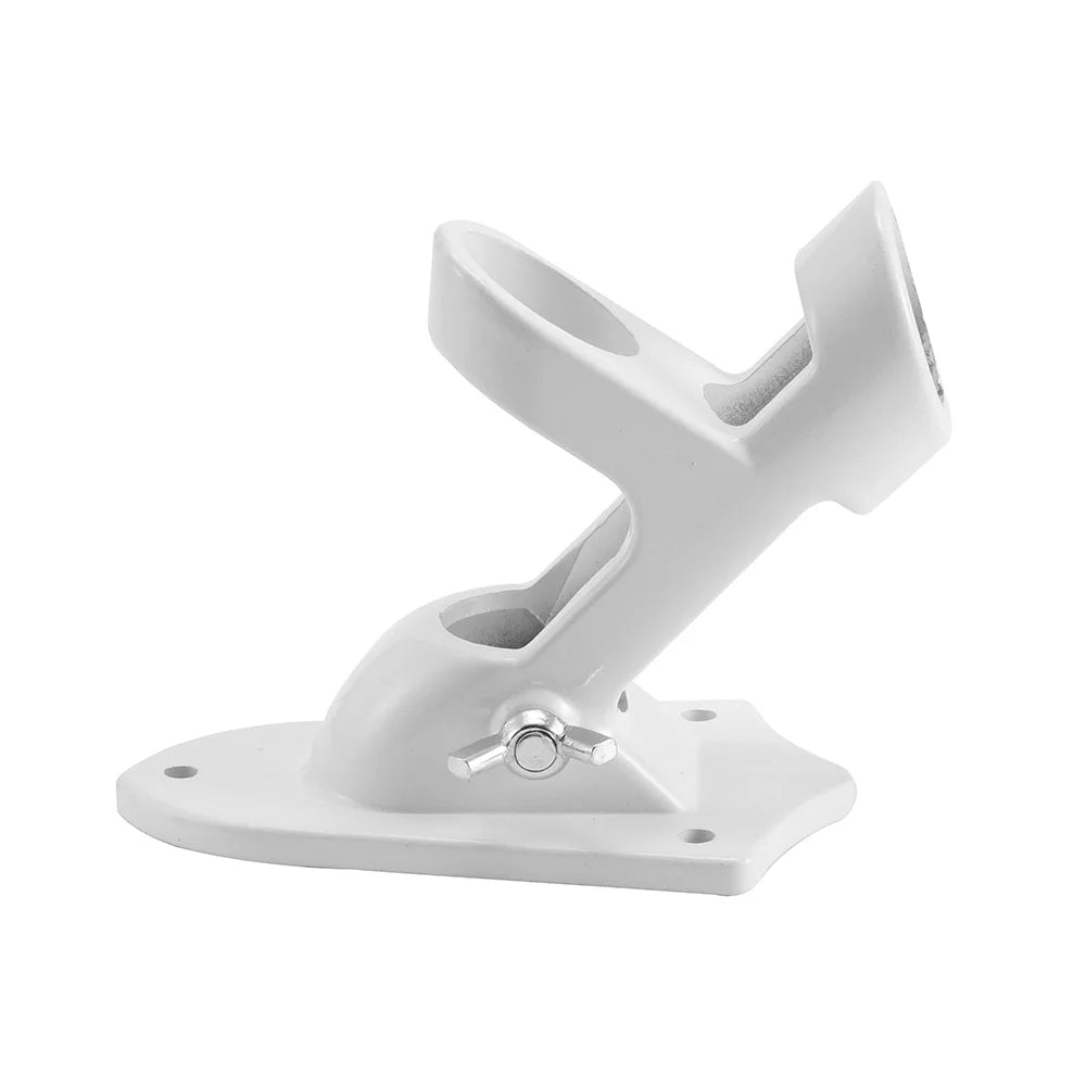 Flagpole Wall Mount 2 Angle Flag Pole Holder Mounting Flagpole Windsock Base Aluminium Alloy White Multipurpose Bracket Flag