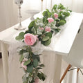 S02480 Factory Supply New Design Artificial Flower Suppliers Rose Vine Table Garland Flowers Austin Rose Flower Garland for Sell