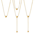 JOOLIM Ready to Ship High End 18k Gold Plated Stainless Steel Double-layer Beads Tassel Dainty Chain Necklace Fashion Jewelry MegaBDM