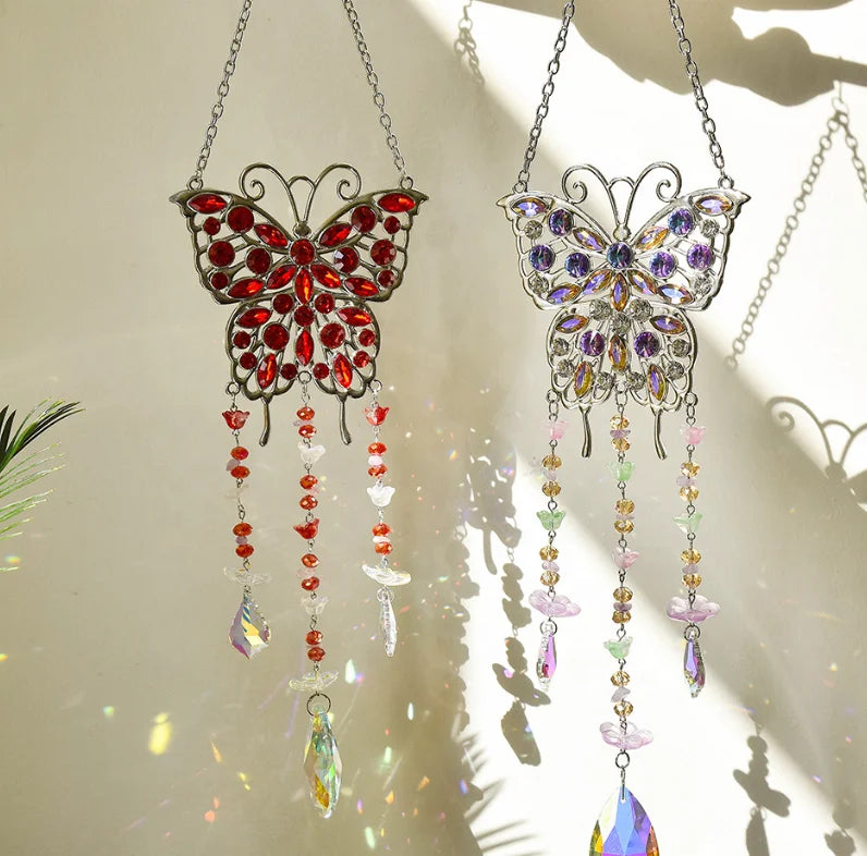 New Convallaria Butterfly Crystal Sun Catcher Window Decoration Home Decorations Garden Crafts Wall Decor Sun Catcher