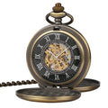 BOSHIYA Modern Luxury Custom Color Glossy Double Hunter Mechanical Pocket Watch with Crown Dial and Skeletal Display
