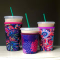Reusable Neoprene Insulator Coffee Sleeves for Dunkin Donuts & McD for Iced Coffee & Cold Beverages Thermal & Can Holder