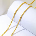 Trendy Ladies 18K Solid Gold Rope Chain Necklace for Wedding and Gift Occasions