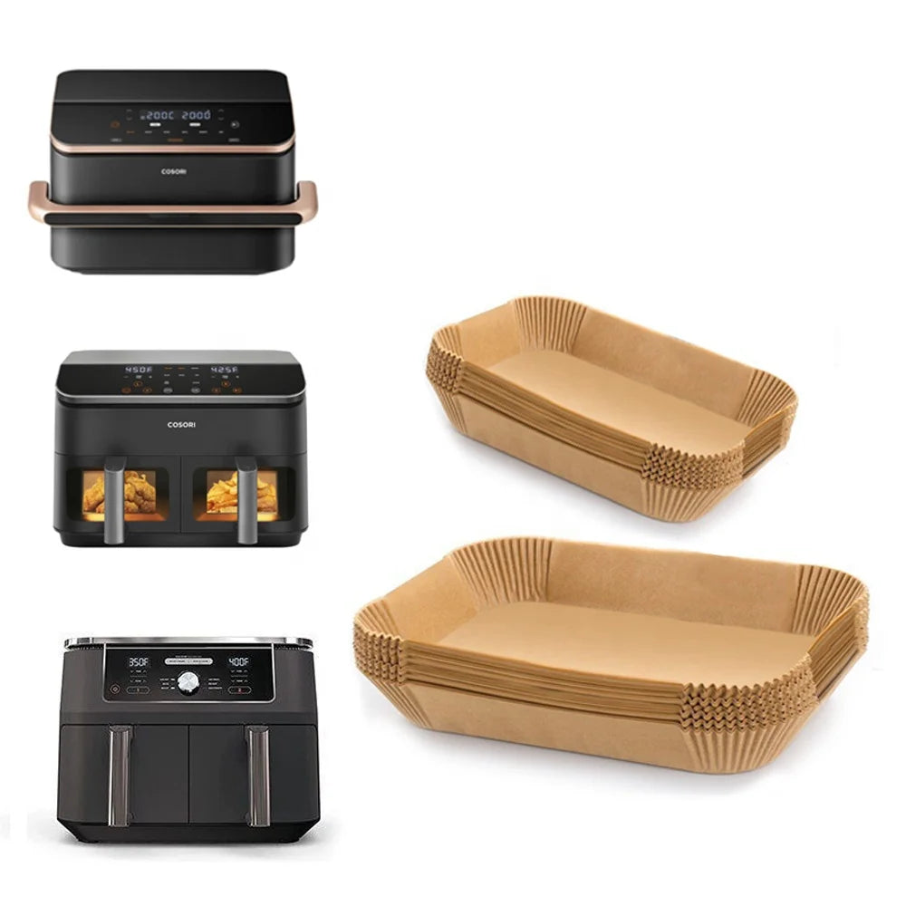CHENGKEHOME Wholesale Ninja Cosori TwinFry Air Fryer Accessory Disposable Rectangular Baking Paper Silicone Liner Baking Pans