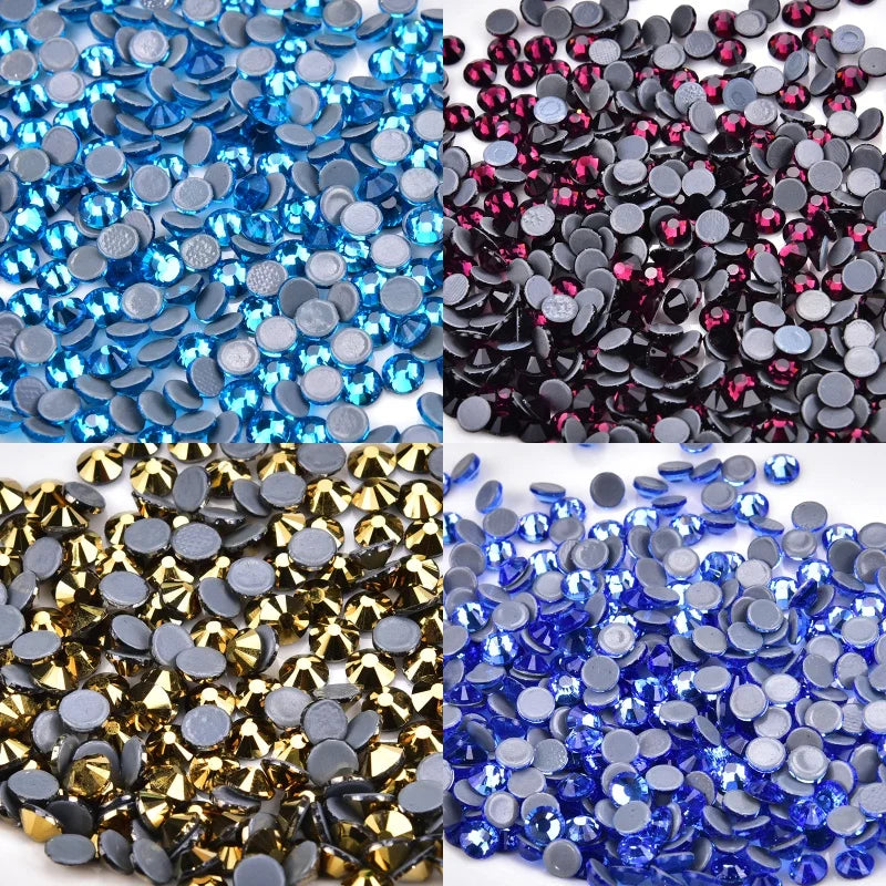 Shiny Flat Back Crystal Round Non Hot Fix Rhinestone for Nail Art DIY Jewelry Making Garment Beauty nail Decoration