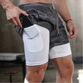 Custom Men's Athletic Shorts 5 Inch 2 in 1 Quick Dry Print Compression Lining and Print Pocket Gym Man Shorts