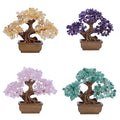 Wholesale Natural Rose Quartz Lucky Tree Fengshui Amethyst Crystals Crystal Gravel Tree Bonsai