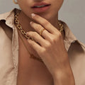 Newest Wholesale Simple 14K Gold Plated Horizontal Stripe Ladies Stainless Steel Jewelry Ring