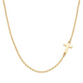 Exquisite Simple Stainless Steel Cross Chain Necklace Women's Single Layer Stainless Steel Side Cross Necklace