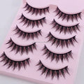 2026 New Little Devil Cos Synthetic Hair False Eyelashes Stiff Stalks Thick Upper Eye 5 Pairs Natural Lolita Cute Girl Leim Box
