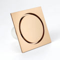 Champagne Gold Bathroom Floor Drain Brass Shower Drain with Removable Cover